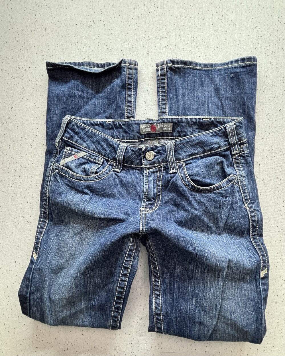 Ariat Work FR Jeans Womens 30x34L Mid Rise Boot Cut Flame Resistant CAT 2